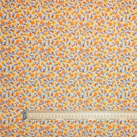 Orange Flowers Polycotton - Image 5