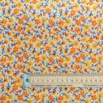 Orange Flowers Polycotton