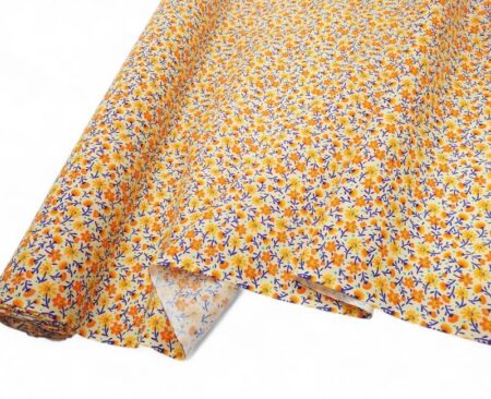 Orange Flowers Polycotton - Image 2