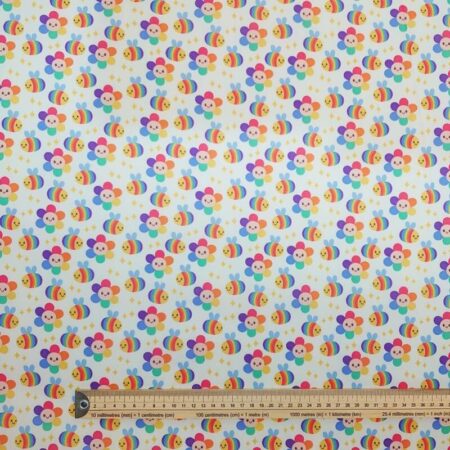 Rainbow Bees Polycotton - Image 5