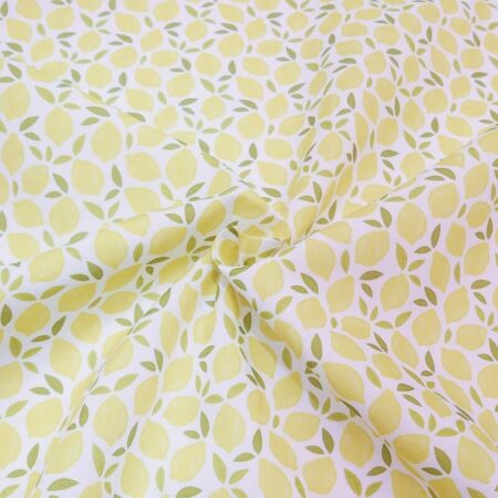 Lemons on White Polycotton - Image 3