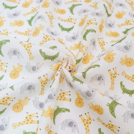 Safari on White Polycotton - Image 3