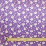 Sheep on Purple Polycotton