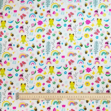 Rainbow Garden Creatures Polycotton - Image 5
