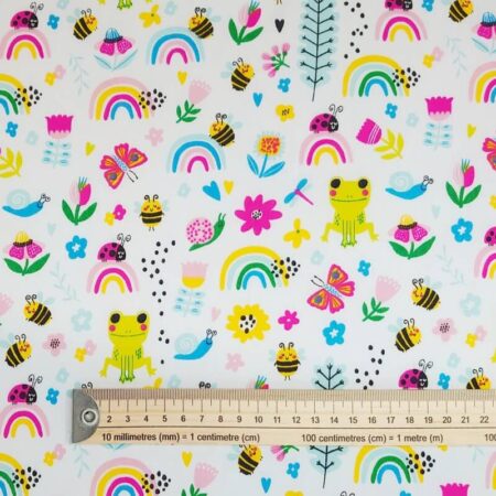 Rainbow Garden Creatures Polycotton - Image 4