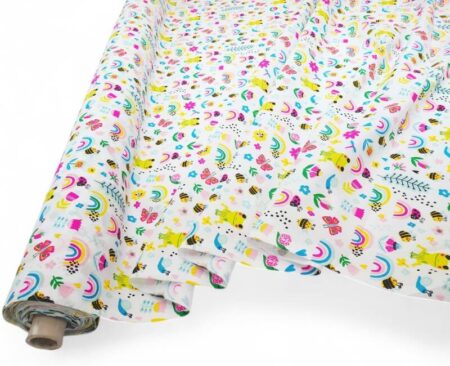Rainbow Garden Creatures Polycotton - Image 3