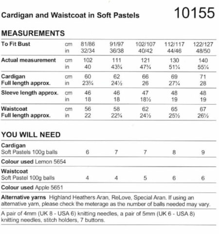 Stylecraft Cardigan and Waistcoat Pattern 10155 - Image 2