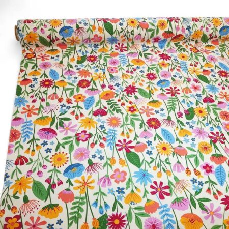 Floral Fiesta Cotton Polyester Panama Canvas