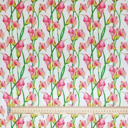 Pink Calla Lily Linen Viscose Cotton - Image 5