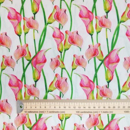 Pink Calla Lily Linen Viscose Cotton - Image 4