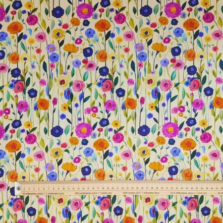 Painted Flowers Linen Viscose Cotton - Image 5