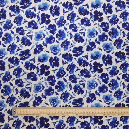 Blue Roses Linen Viscose Cotton - Image 5