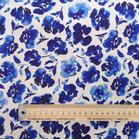 Blue Roses Linen Viscose Cotton - Image 4