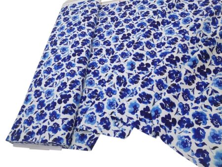 Blue Roses Linen Viscose Cotton - Image 2