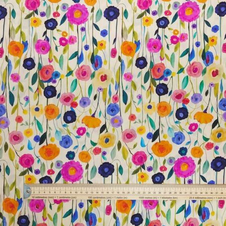 Painted Flowers Viscose - Image 5