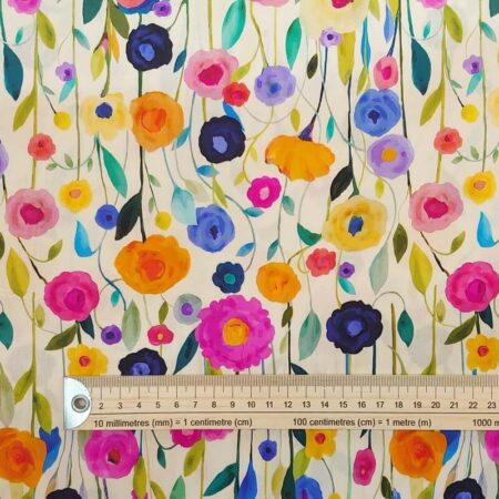 Painted Flowers Viscose - Image 4