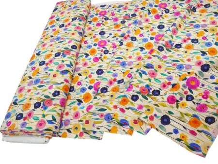 Painted Flowers Viscose - Image 2
