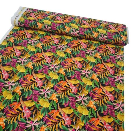 Exotic Flowers and Leaves Viscose