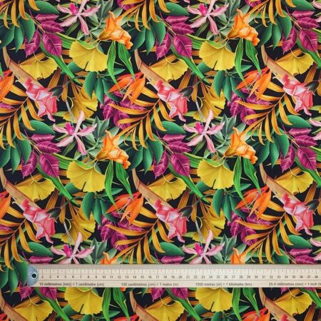 Exotic Flowers and Leaves Viscose - Image 3