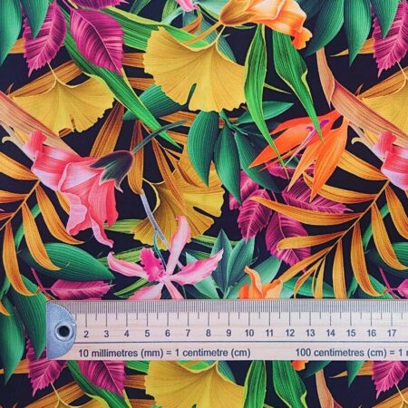 Exotic Flowers and Leaves Viscose - Image 4