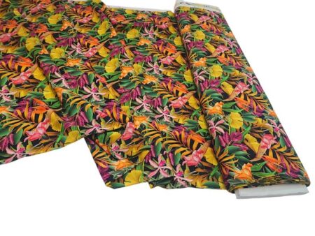 Exotic Flowers and Leaves Viscose - Image 2