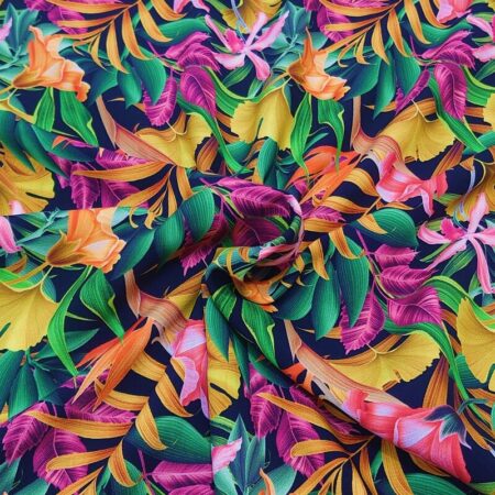 Exotic Flowers and Leaves Viscose - Image 5