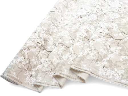 Spring Blossom on Natural Linen Look Cotton - Image 2