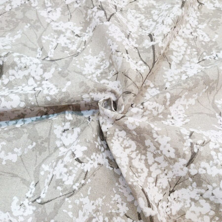 Spring Blossom on Natural Linen Look Cotton - Image 3