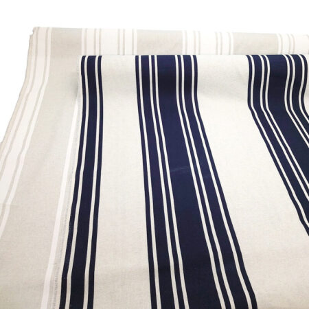 Wide Stripe Linen Look Cotton