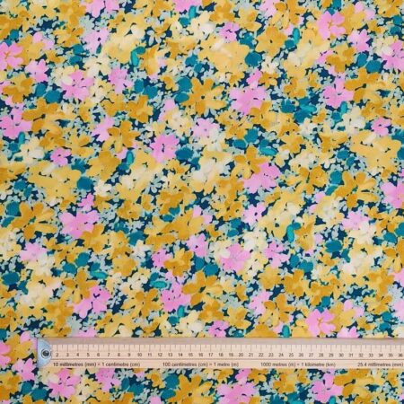Yellow Flowers Viscose - Image 3