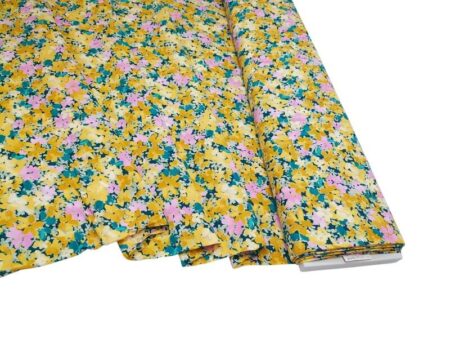 Yellow Flowers Viscose - Image 2