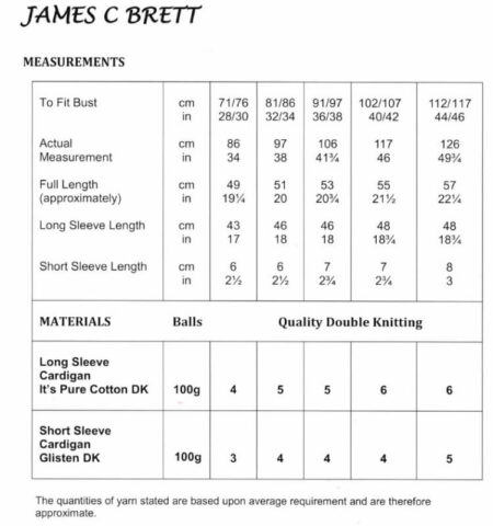 James C Brett Cardigans Pattern JB595 - Image 2