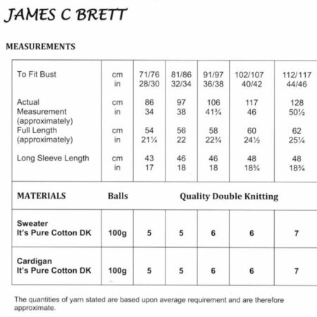 James C Brett Sweater and Cardigan Pattern JB597 - Image 2