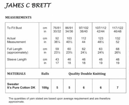 James C Brett Sweater Pattern JB671 - Image 2