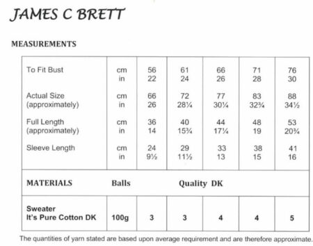 James C Brett Sweater Pattern JB676 - Image 2