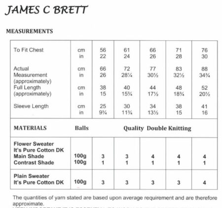 James C Brett Sweater Pattern JB793 - Image 2