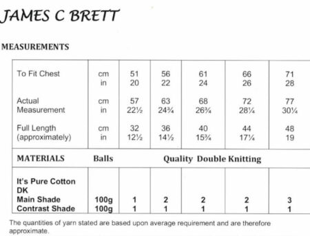 James C Brett Slipover Pattern JB942 - Image 2