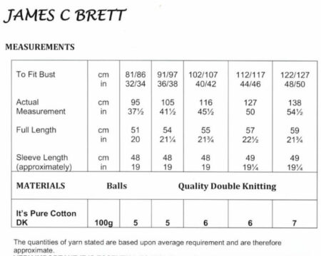 James C Brett Cardigan Pattern JB944 - Image 2