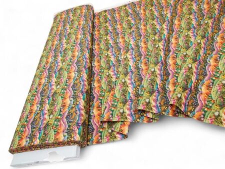 3D Fondant Clay Look Hillside Flowers Cotton - Image 2