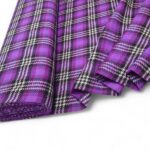 Purple Large Check Wool Cashmere