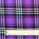 Purple Large Check Wool Cashmere