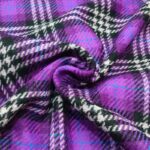 Purple Large Check Wool Cashmere