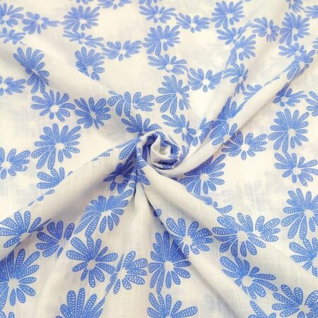 Blue Daisies Polycotton - Image 4