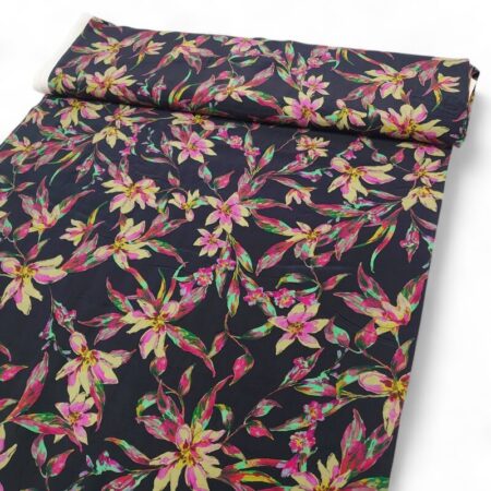 Black Floral Viscose