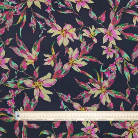 Black Floral Viscose - Image 3