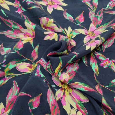 Black Floral Viscose - Image 2