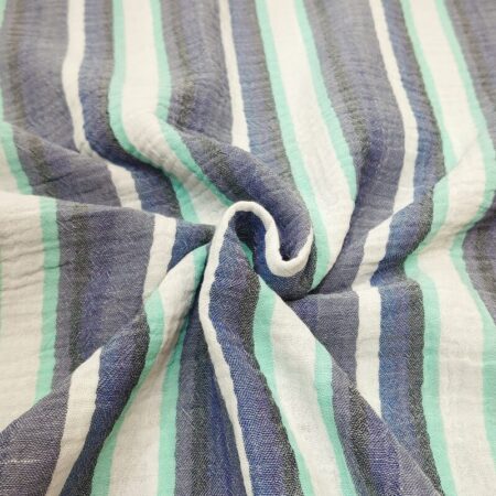 Blue Stripes Double Gauze - Image 3