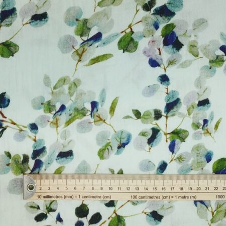 Leaves on Mint Double Gauze - Image 4