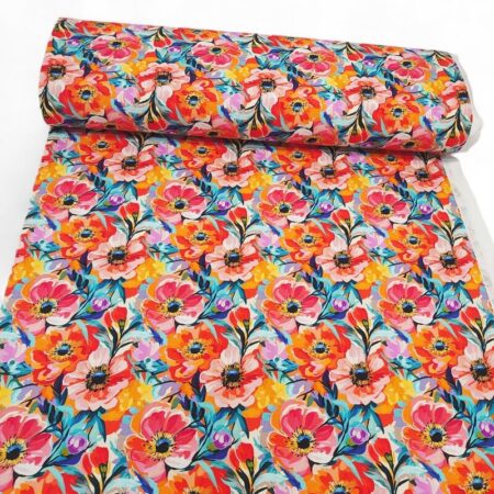 Orange Anemone French Terry Jersey