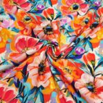 Orange Anemone French Terry Jersey